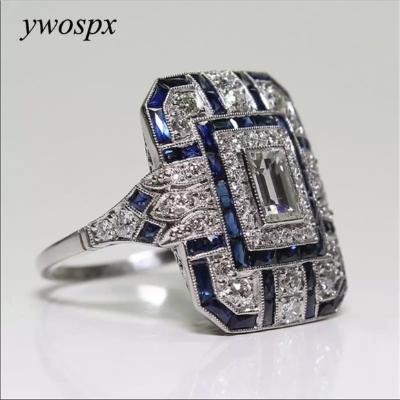 Jewelry - New Luxury Silver Big Square Rings for Women
